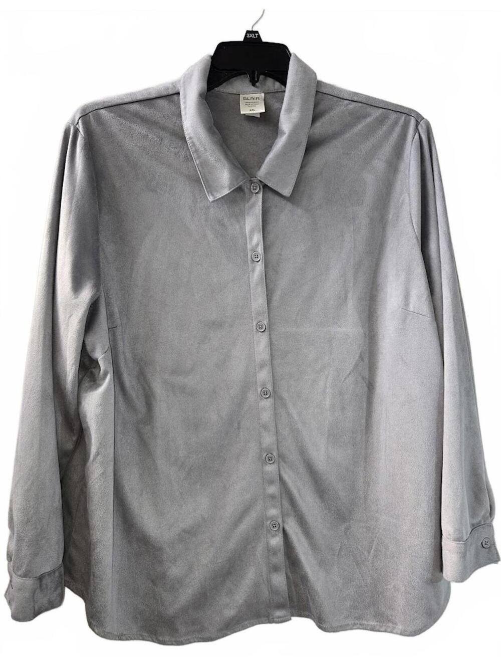 Blair Gray Button-Up Long Sleeve Shirt Size 2XL